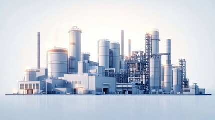 Industrial complex, factory buildings, manufacturing plant.