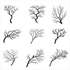 Obraz premium Tree Branch Silhouette illustration Design,Branch clipart vector