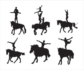 Equestrian Vaulting svg, Horse Vaulting Cut File, Horse Valuting png, Vaulter Silhouette, Vaulter on Horse clipart, Equestrian Vaulting Clip