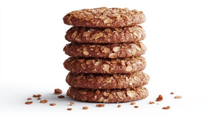 Delicious Stack of Oatmeal Cookies Homemade Bakery Treats Sweet Dessert