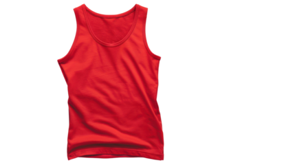 Blank red tank tops on transparent background
