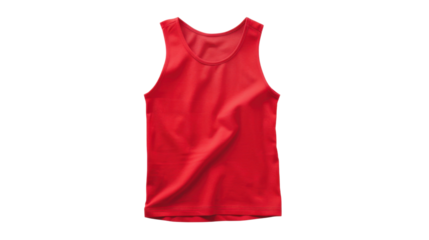 Blank red tank tops on transparent background
