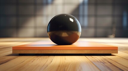 A photo of a stability disc beside a yoga block.