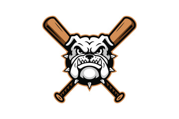 Bulldog Baseball Mascot logo vector