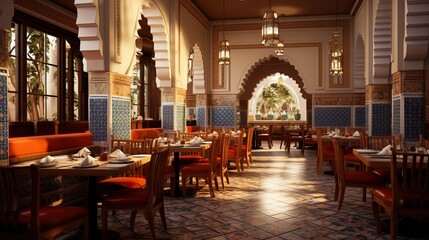 A photo of a Mediterranean taverna interior