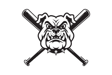 Bulldog Baseball Mascot logo vector