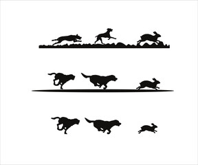Rabbit Hunting svg, Hound Dog Chasing Rabbit SVG, Hunting Dog SVG, Rabbit Hunter with Beagles SVG, dogs chasing rabbit, Beagle Dogs