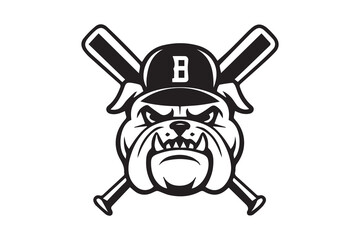 Bulldog Baseball Mascot logo vector