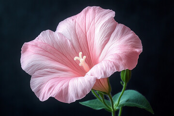 Delicate Pink Flower Against Dark Background