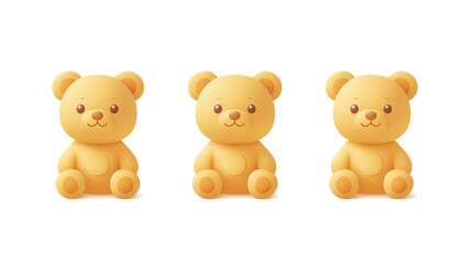 Obraz premium Teddy bear icon set