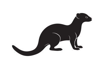 Mongoose silhouette vector illustration on white background (3)