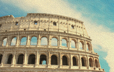 Fototapeta premium Colosseum in Rome - Flavian Amphitheatre closeup, Italy, Europe
