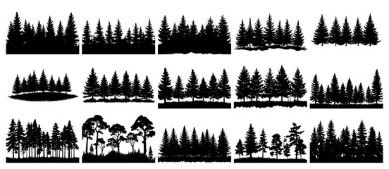 Fototapeta premium set of silhouettes of vector