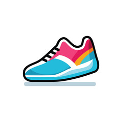 colorful sneakers vector icon illustration