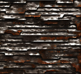 Panoramic grunge rusty metal texture, rust and oxidized metal background. Old metal iron panel.generative ai