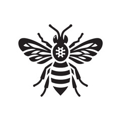 bee, honey, illustration, animal, design, nature, vector, biology, doodle, fly, flying, graphic, hole, image, ink, insect, outline, striped, tattoo, wildlife, wing, back, drawing, engraving, hand-draw