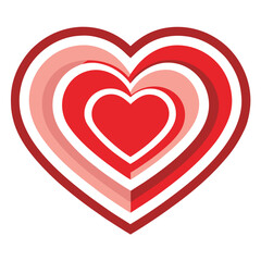 a unique romantic heart in multi-layered tone and multi color outlines love heart logo design with a blend of modern elegance and romantic charm, enhance the festive feel.