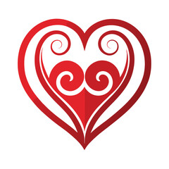a unique romantic heart in multi-layered tone and multi color outlines love heart logo design with a blend of modern elegance and romantic charm, enhance the festive feel.