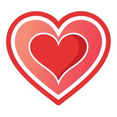 a unique romantic heart in multi-layered tone and multi color outlines love heart logo design with a blend of modern elegance and romantic charm, enhance the festive feel.