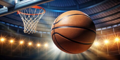 Exciting Basketball Action in Dramatic Arena Setting