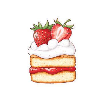 recommend clip art: Kawaii Strawberry Shortcake Slice Dessert Clipart Design