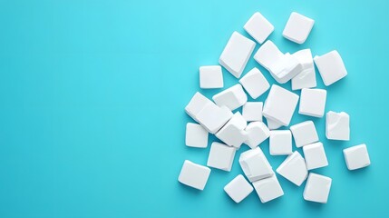 Fragmented 3D Angular Geometric Shapes in Soft Textured White Minimalist