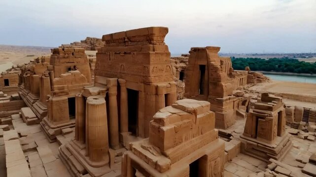 Karnak Temple in Luxor, Egypt. The Karnak Temple Complex, commonly known as Karnak, comprises a vast mix of decayed temples, chapels, pylons, and other buildings in Egypt