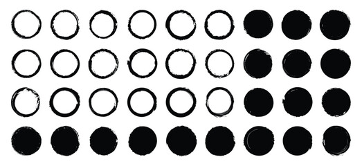 Grunge post Stamps Collection, Circles. Banners, Insignias , Logos, Icons, Labels and Badges Set . vector distress textures.blank shapes.