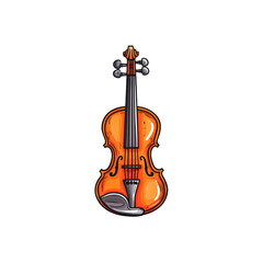Fototapeta premium Kawaii Style Violin Clipart for Musical Element Design
