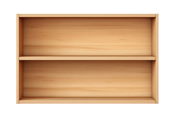 Minimalist Wooden Shelf or Bookcase, Isolated on Transparent Background