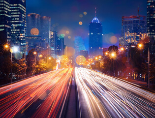 都会の夜景　イルミネーション