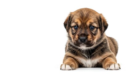 Obraz premium Dog and puppy with love sign white and background.