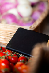 Tomatoes radish organic fresh ingredients raw produce