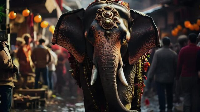 video of Elephant on Indian festival 
