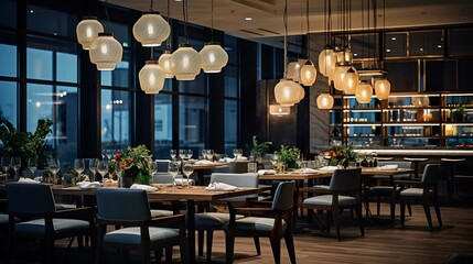 A photo of an upscale restaurant interior