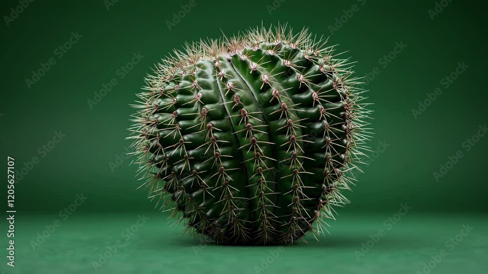 Poster Gorgeous cactus shines against a green backdrop in a creative display of nature's art