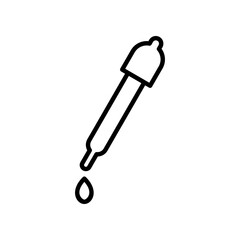 Dropper vector icon, medicine dropper or beauty dropper flat design symbol.