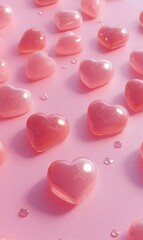 a pile of pink hearts