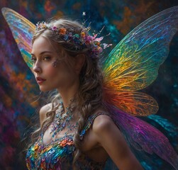 portrait of a woman with feathers