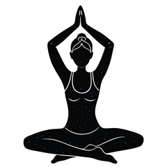 silhouette of yoga pose