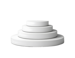 Blank White 3 Tiered Podium for Product Display