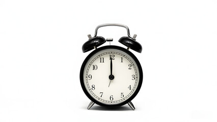 Vintage alarm clock isolated on white background