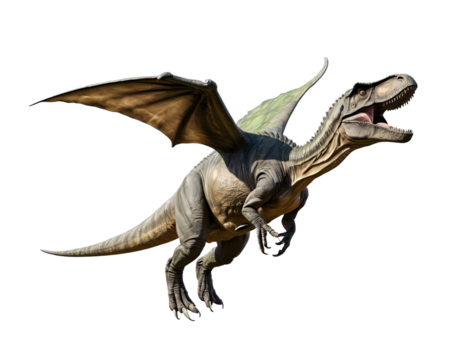 Flying Dinosaur with Wings, Isolated on Transparent Background