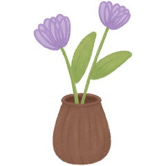 Purple flowers in vase