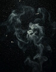 Dark, moody grunge texture featuring smoke-like patterns, scattered dust particles, and subtile grain