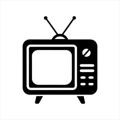 television silhouette vector, tv icon symbol
