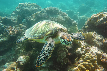 turtle swimming in the sea
