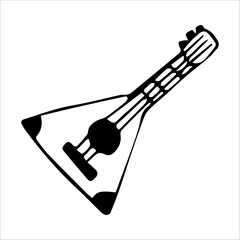 doodle illustration of the Russian folk instrument balalaika