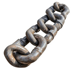 Fototapeta premium Old Steel Chain Isolated on Transparent Background