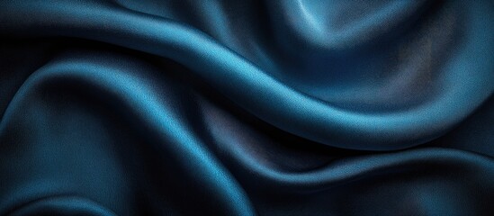 Obraz premium Dark Blue Silk Fabric Draped Softly Elegant Texture